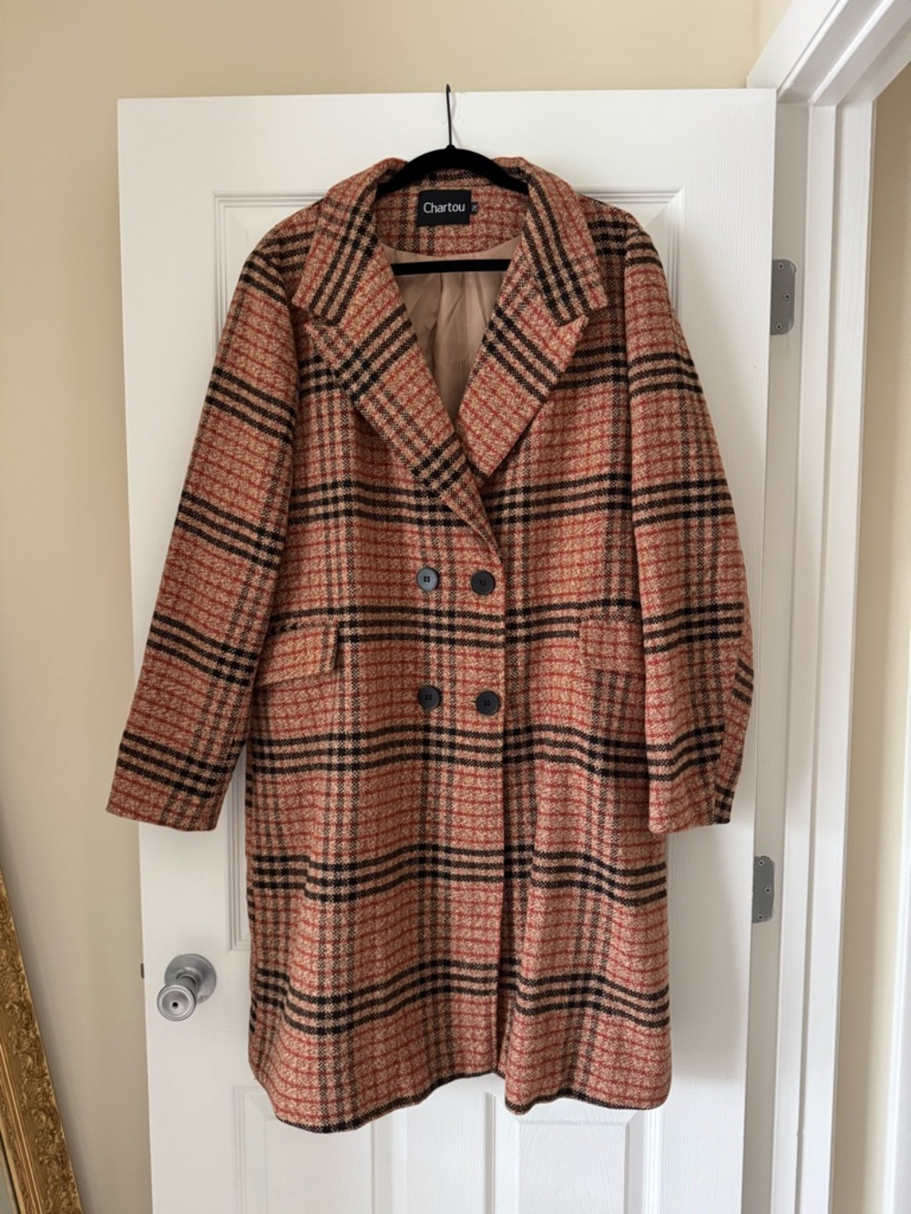 🤎 Warm Plaid Coat - Double Breasted Classic 🤎